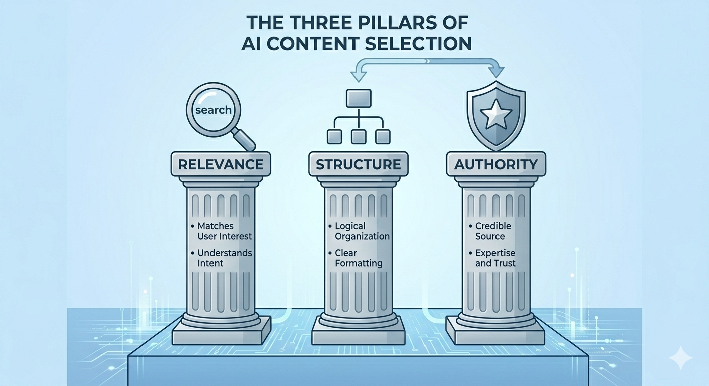 3 pillars of ai content selection